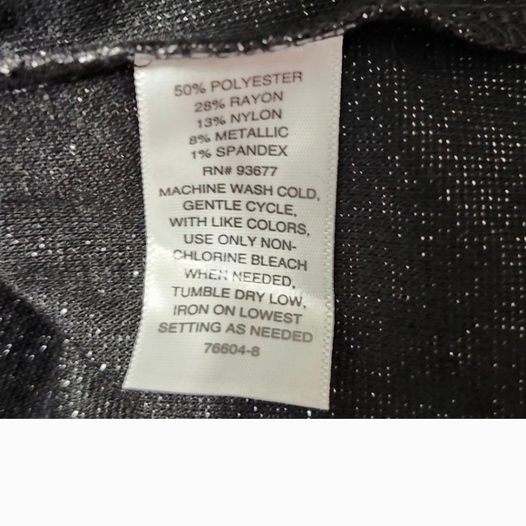 Liz Claiborne Black Long Sleeve Blouse - Picture 7 of 7